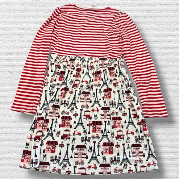 Gymboree Girls Eiffel Tower Fit And Flare Dress Coastal Cutie Red Size 12 - Picture 4 of 4